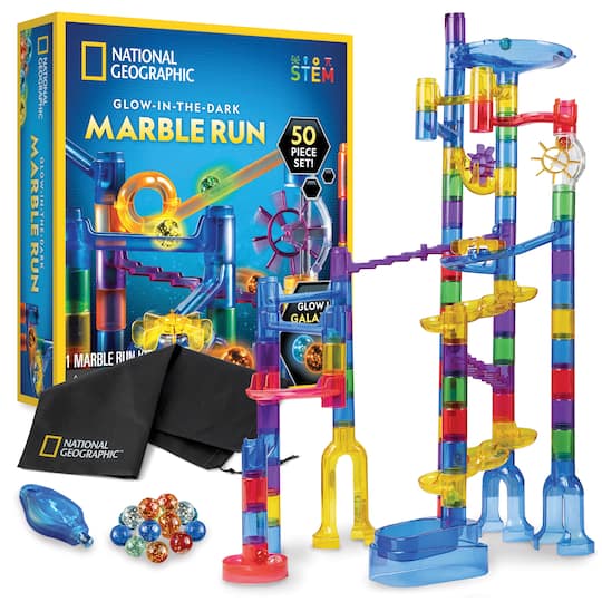 National Geographic™ 50-Piece Glow-in-the-Dark Marble Run